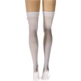 thumbnail image 4 of Jinsinto Chaussettes en Satin Halloween pour Femme Blanc Rouge, Taille Unique, 4 of 5