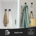 thumbnail image 6 of Bxaolu Adhesive Hooks for Hanging, Heavy Duty Hooks Stick on Towel Hanger Wall Holder Waterproof Stainless Steel Sticky Hooks for Hanging Bathroom Kitchen Home-2 Packs, Black, 6 of 8