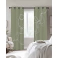 thumbnail image 3 of Sage Green Blackout Curtains, Light Blocking Print Window Curtains, Minimalist Abstract Modern White Art Thermal Insulated Window Drapes for Living Room Kitchen Cafe 2 Panels, 55"W x 39"L, 3 of 9