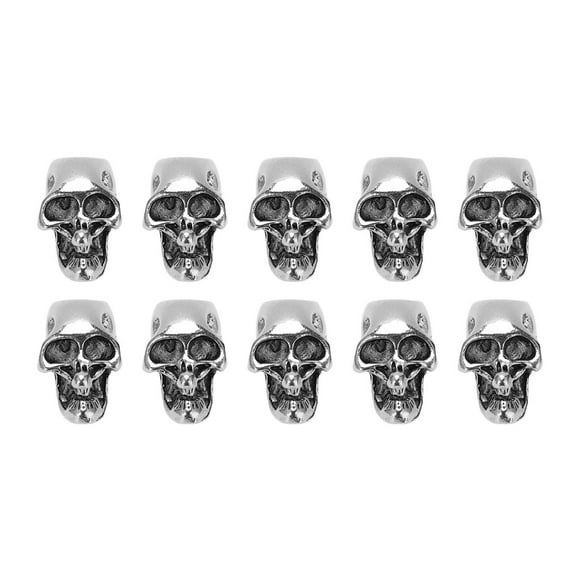 MAYUJIAA 10pcs Skull Head Charm Alloy DIY Making Skeleton Skull Pendants for Paracord KeychainSingle Hole HW313-58393