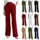 thumbnail image 1 of Pincandy Women's Solid Color Fashion Half Elastic Waist Corduroy Wide Leg Pants with Pockets, Loose Fit, Casual & Daily Wear, 1 of 7