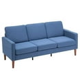 thumbnail image 5 of Triple Tree Modular Sofa Modern Linen with Side Pocket 3-Seater Sofa, Navy Blue, 5 of 7