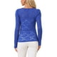thumbnail image 3 of INSPIRAR CHIC Blusas de Manga Larga Abullonada Semi Transparente de Encaje Floral para Mujeres M Azul Real, 3 of 6