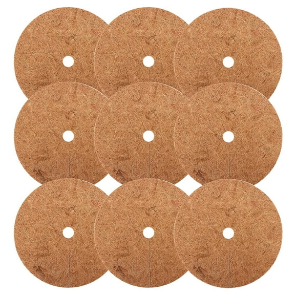 7.87 Inch Coco Coir Mulch Mat for Plants,10 Pack Plant Cover for Flower Pots,Tree Protector Mat,Natural Coir Tree Protection Weed Mats for Root Protection,Soil Cover for Indoor Outdoor Plants