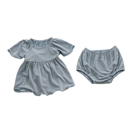 

ZMHEGW Baby Girls Boys Summer Solid Cotton Short Sleeve Short Pants Sleepwear Set Outfits Clothes