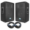 Seismic Audio Pair of 12" DJ Speakers and 35' Speaker Cables - 12" Band Karaoke Loudspeakers - SA-12T-PKG22