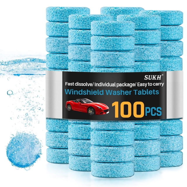 Tabletas concentradas para limpiaparabrisas de auto Sukh, 100 piezas