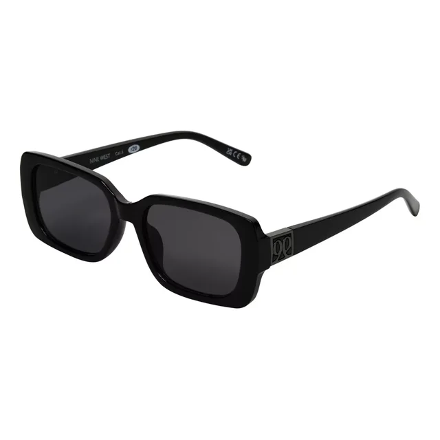 Anteojos De Sol Nine West Sol 24452 Negro Standard, Color Negro Con Marco De Plástico Color Negro, Lente De Policarbonato Clásica
