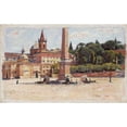 thumbnail image 2 of Aleksander Gierymski 24x16 Black Ornate Framed Double Matted Museum Art Print Titled: Piazza Del Popolo in Rome, Sketch (1899), 2 of 5