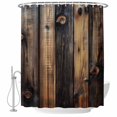 thumbnail image 2 of Shower Curtains for Bathroom, Black Brown Board Waterproof Fabric Shower Curtain, Vintage Chic Shabby Wooden Grain Decorative Bathroom Curtain for Bathtub, 36"x72", No Hooks Included, 2 of 9