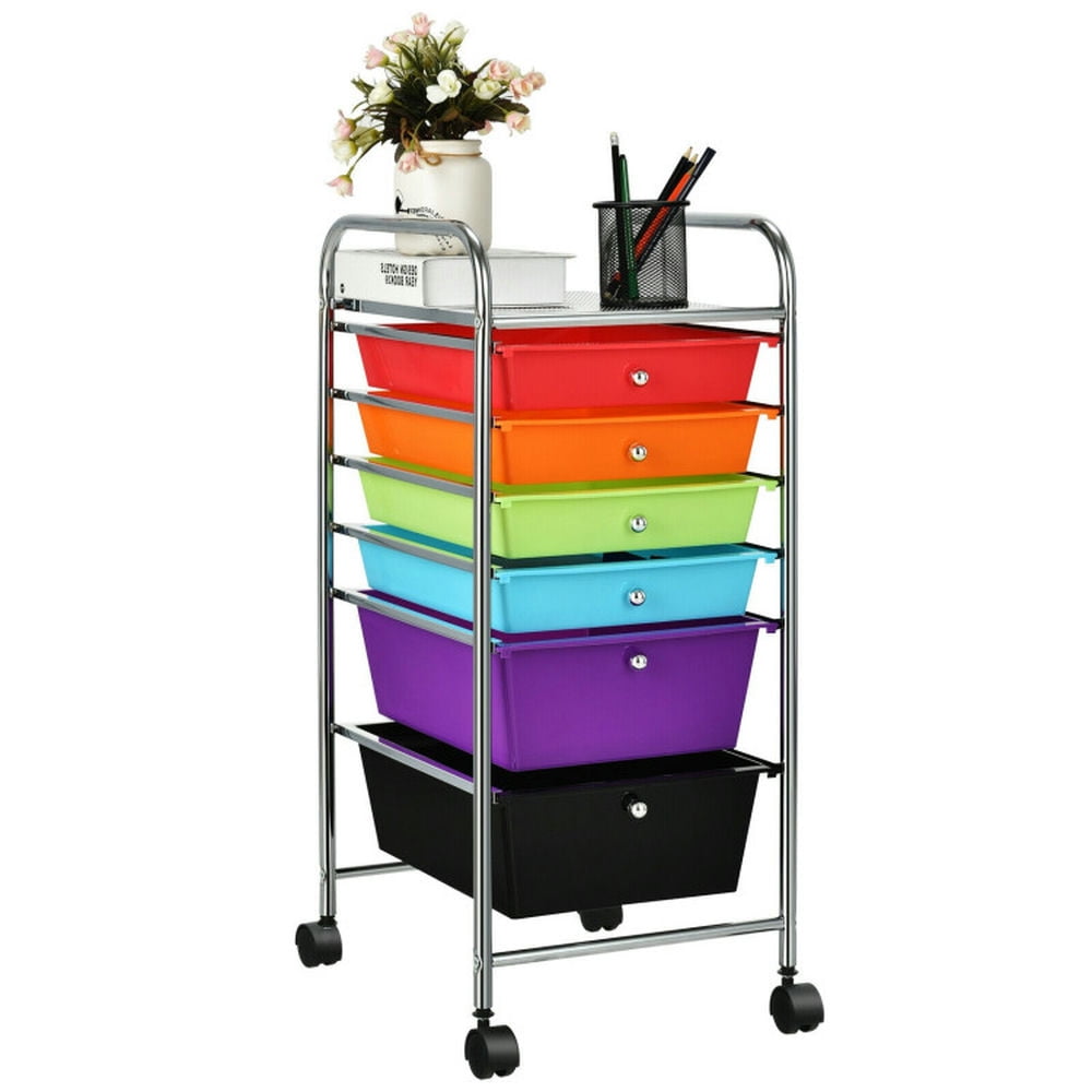 Demi Bonn 6 Drawers Rolling Storage Cart Organizer with 4 Universal Casters, Multicolor