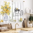 thumbnail image 4 of Rustic Yellow Floral Kitchen Curtains Farmhouse Flower Bathroom Curtains Window Treatment Drapes Tier Plant Country Quotes Cafe Small Bedroom Short French Door Curtains 2 Panels 27.5x39 Inch, 4 of 8