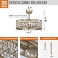 thumbnail image 5 of Parrot Uncle 25" Modern Crystal Caged Ceiling Fan with Lights and Remote, Drum Bladeless Chandelier Fan, 5 of 13