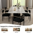 thumbnail image 5 of Morden Fort Modern Dining Table Set for 4, White Faux Marble Top Dining Table with 6 Black Chairs for Kitchen, Dining Room, Restaurant, Conference Room, 5 of 7