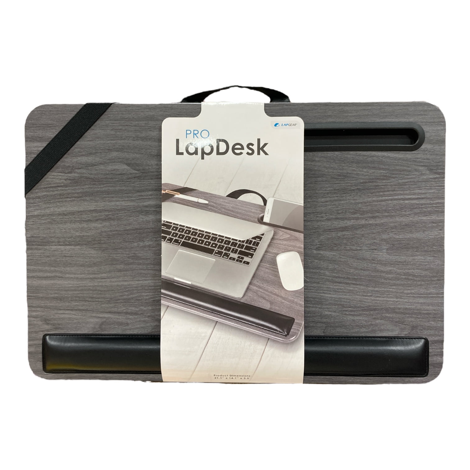 LapGear Pro Lap Desk Assorted Styles Gray Woodgrain