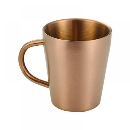 

304 Stainless Steel Restaurant Beer Mug 10oz Double Layer Kindergarten Water Cup Milk Cup with Handle for Wine Champagne Juice Coffee
