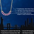 thumbnail image 2 of Gem Stone King Half Circle Curved Bar Moon Purple Amethyst Necklace for Women | 18K Yellow Gold Plated Silver | 7 Stone Bar Necklace | 0.17 Cttw | Round 2MM | With 18 inch Chain, 2 of 6