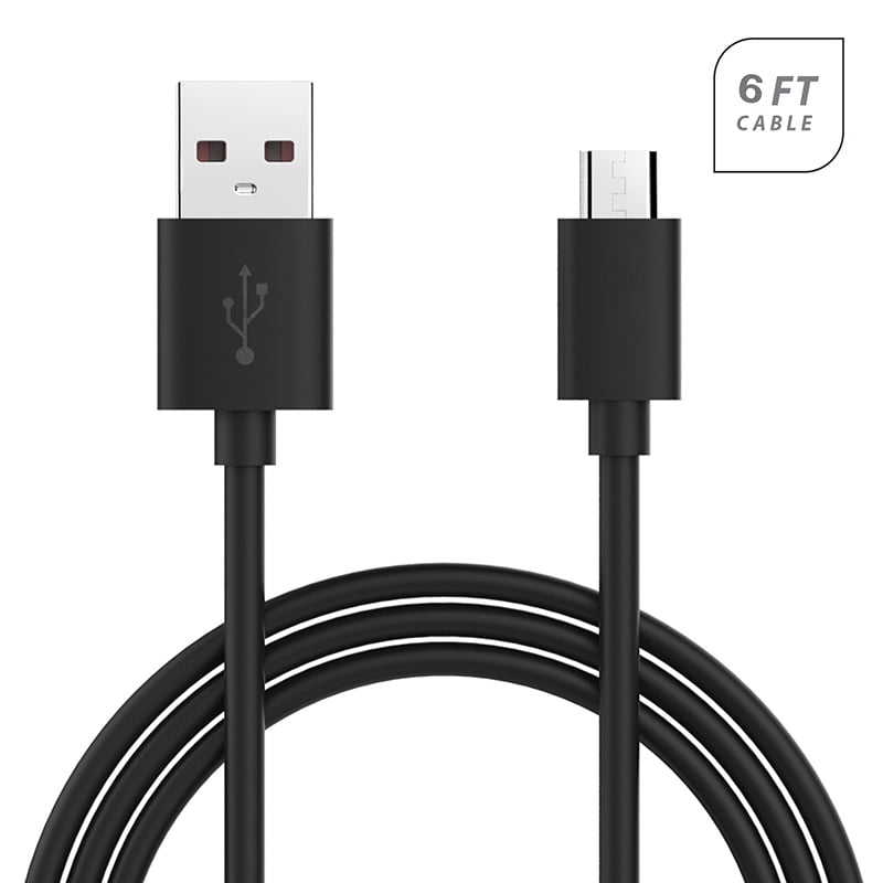 OEM Fast Charge Micro USB Charging Data Cable For Motorola Moto g6 Play / g6 Forge Cell Phones 6 FT - Black