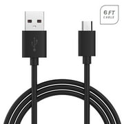 Original Quick Charge Micro USB Charging Data Cable For Motorola Moto C Cell Phones 6 Feet - Black