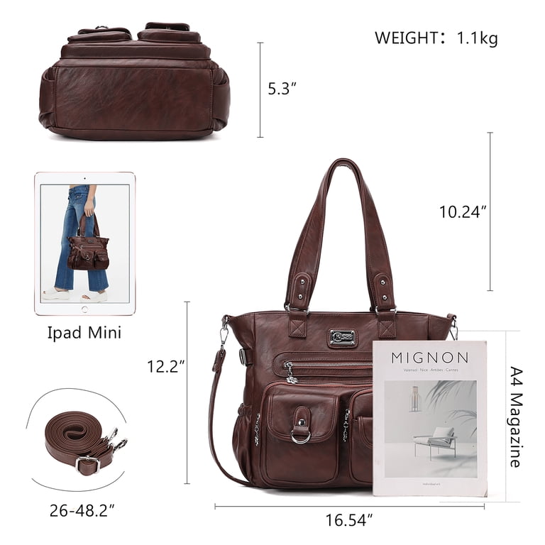 Amazon.com: Women Fashion Handbags Wallet Tote Bag Shoulder  7828 Satchel Top Handle Bag Wallet Purse,Purses Work Tote Bags Set 2pcs main image 1