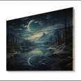 thumbnail image 2 of Designart "Silent Night in the Winter Landscape II" Landscapes Print on Natural Pine Wood, 2 of 5