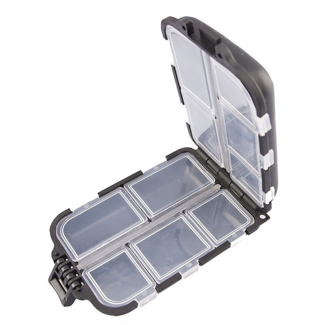 Mosiee Boîte de Rangement pour Hameçons 10 Compartiments, Boîte de Rangement pour Outils de Pêche, Accessoires de Rangement Étanches