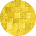 thumbnail image 1 of Ahgly Company Indoor Round Abstract Yellow Contemporary Area Rugs, 8' Round, 1 of 4