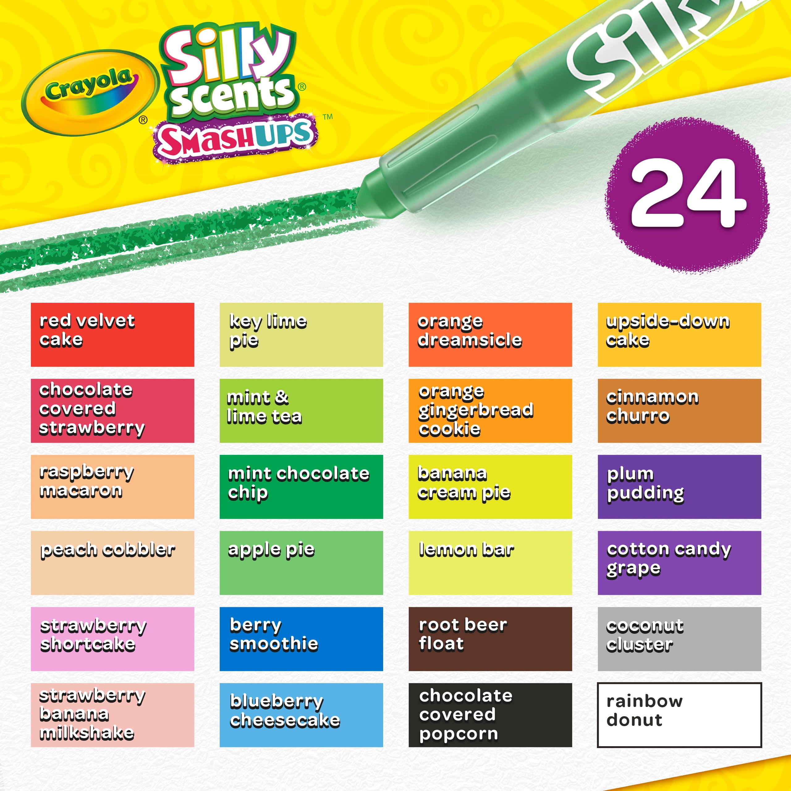 Knowledge Tree  Crayola Binney + Smith Silly Scents Mini Twistables  Scented Crayons, Pack of 24