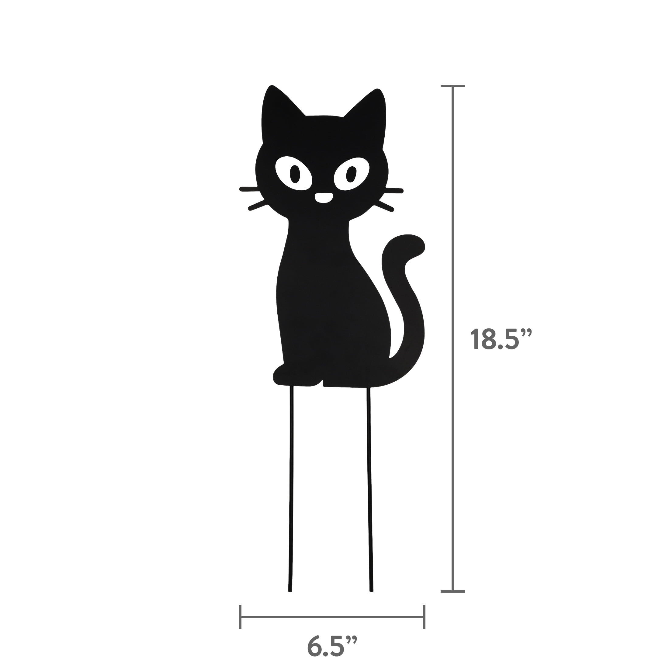 Metal Cat Yard Stake Outdoor Decoration, Black, 18.2", Halloween by Way To Celebrate