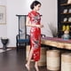 thumbnail image 2 of ALSLIAO - Vestido tradicional chino cheongsam para mujer, por encima de la rodilla, con abertura, rojo, talla 2XL, 2 of 8