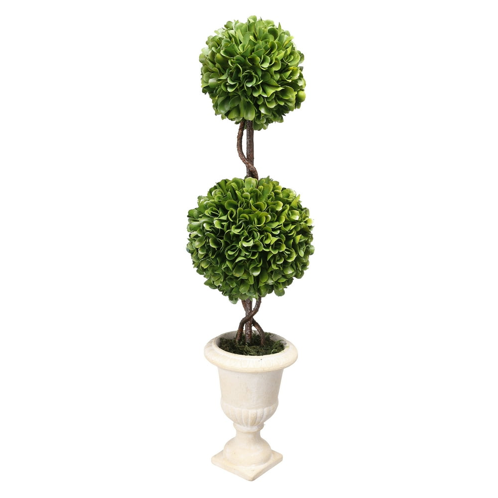 20" Faux Boxwood TopiaryDouble Sphere Green