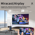 thumbnail image 4 of 1080P HD Mini Portable WiFi Projector T30 with Built-in Speakers, Dual Wired/Wireless Screen Mirroring, Efficient Heat Dissipation, iOS/Android Compatibility, 16-100 Inch Display, ABS Material, US, 4 of 7