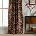 thumbnail image 2 of Vireellx Red Floral Curtain 79 Inch Long 1 Panel Boho Jacquard Curtain with Pom Pom Tassels Farmhouse Semi Blackout Window Curtain Rod Pocket Window Drape for Living Room Bedroom Decor, 2 of 9