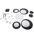 thumbnail image 3 of MasteelfCA Black and Silver Circle 3D Crystal Mirror Wall Clock Acrylic Mirror Wall Sticker Clock Home Decor, 3 of 7