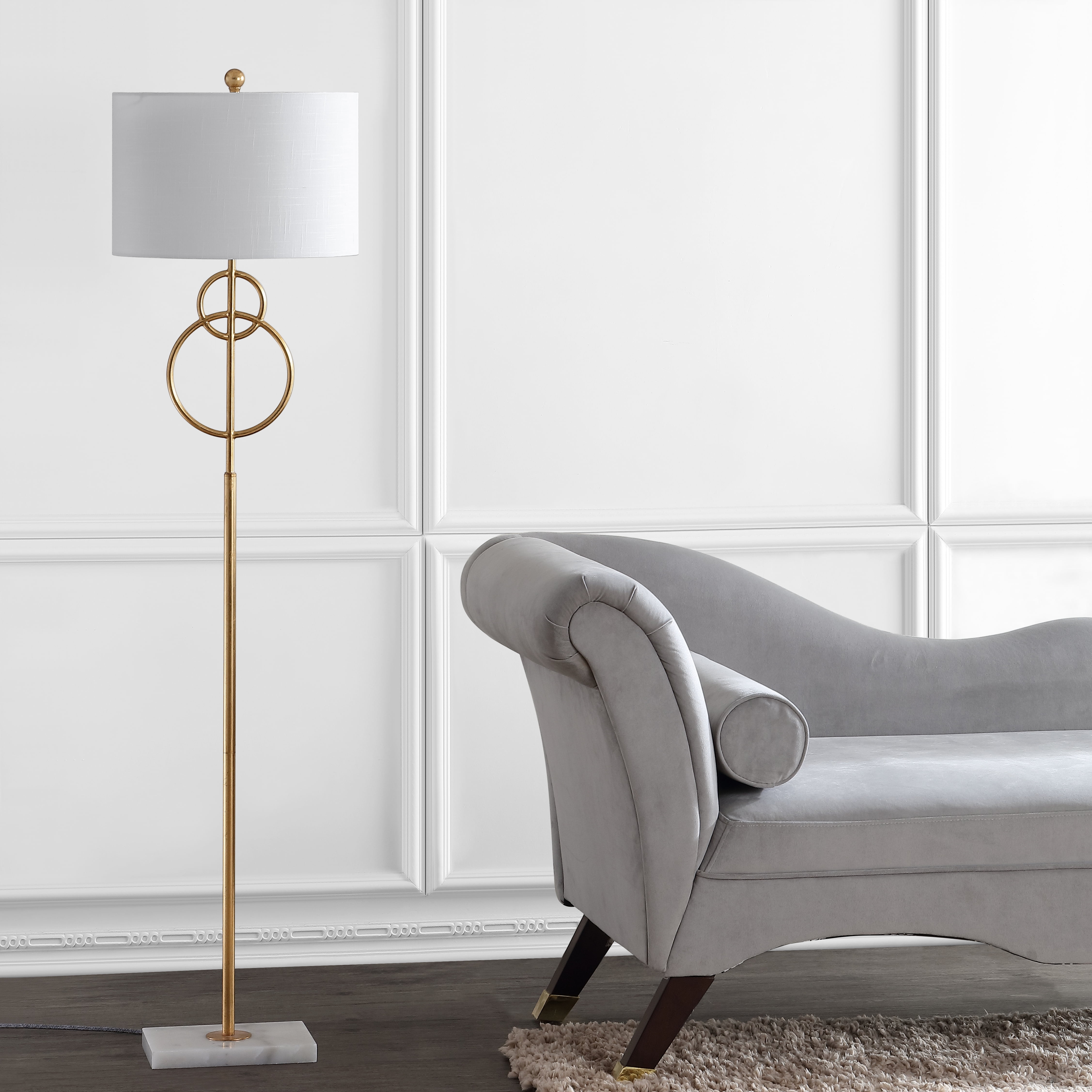 grey and gold floor lamp