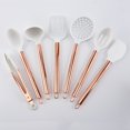 thumbnail image 1 of 7 Piece Set White Silicone and Copper Cooking Utensils for Modern Cooking and Serving, Stainless Steel Copper Serving Utensils, 1 of 3