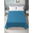 thumbnail image 4 of Blue Flat Sheets Only California King Size, Soft Breathable Bed Top Sheets for Mattress, Modern Pure Wave Ride Luxury Bedding Flat Sheets for Home Hotel Bedroom Bed Protection, 4 of 9
