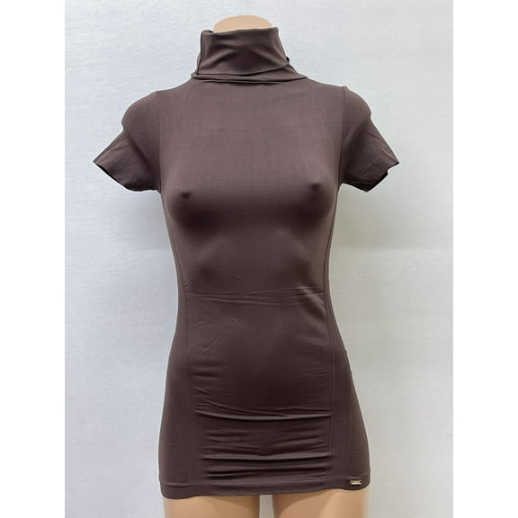 Women Seamless Short Sleeve Turtle Solid Racer Stripe Design Texture Material Blouse Top Stretch Tee Shirts