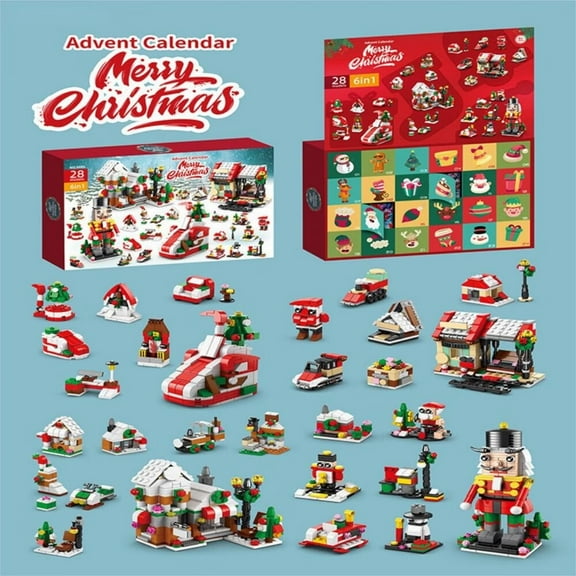 Christmas Building Christmas Countdown Box,2024 Holiday Advent Calendar with 24 Pcs Building Blocks Toys(Nutcracker Version)