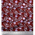 thumbnail image 1 of Soimoi Red Cotton Duck Fabric Leaf Floral Decor Fabric Printed Yard 56 Inch Wide, 1 of 3