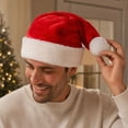 thumbnail image 4 of Cififendec Plush Christmas Santa Hat, 15.75" x 11.81", Embroidered Father Size Soft Holiday Headwear, 4 of 7