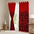 thumbnail image 3 of Manfei Gothic Damask Black Out Curtains,Boho Exotic Style Curtains Pack of 2 (42x63 Each),Black Red Bedroom Curtains For Boys Girls,Luxury Bedroom Decor, 3 of 6