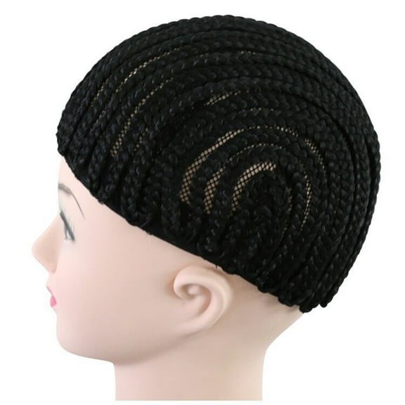 GOOHOCHY Black Stretchable Mesh Cap for Women, Comfortable Elastic Sew Dome Net Wig Hat with Delicate Crochet Design