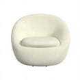 thumbnail image 5 of HomePop Round Swivel Accent Chair, White Sherpa, 5 of 8