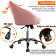 thumbnail image 2 of Alden Design Modern Velvet Adjustable Swivel Office Chair, Pink, 2 of 9