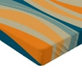 thumbnail image 2 of Ambesonne Vintage Fitted Sheet, Retro Vibrant Stripes, Twin Size, Petrol Blue and Marigold, 2 of 3