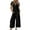 Black, variant on ZQGJB Women's Casual V Neck One Piece Jumpsuits Short Sleeve Wide Leg Romper Button Down Baggy Long Overalls Long Pants with Pockets Orange M