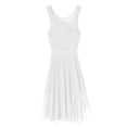 thumbnail image 4 of MSemis Female Dance Leotard Dress V-Neck High-Low Skirt XS to 3XL, 4 of 7