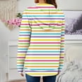 thumbnail image 4 of Ftwytp Womens Long Hoodies Zip Up Stripe Print Long Sleeves Fleece Longline Hoodie Sweatshirts Casual Loose Hooded Coat Zipper Plus Size Pullover Jacket with Pockets, 4 of 6