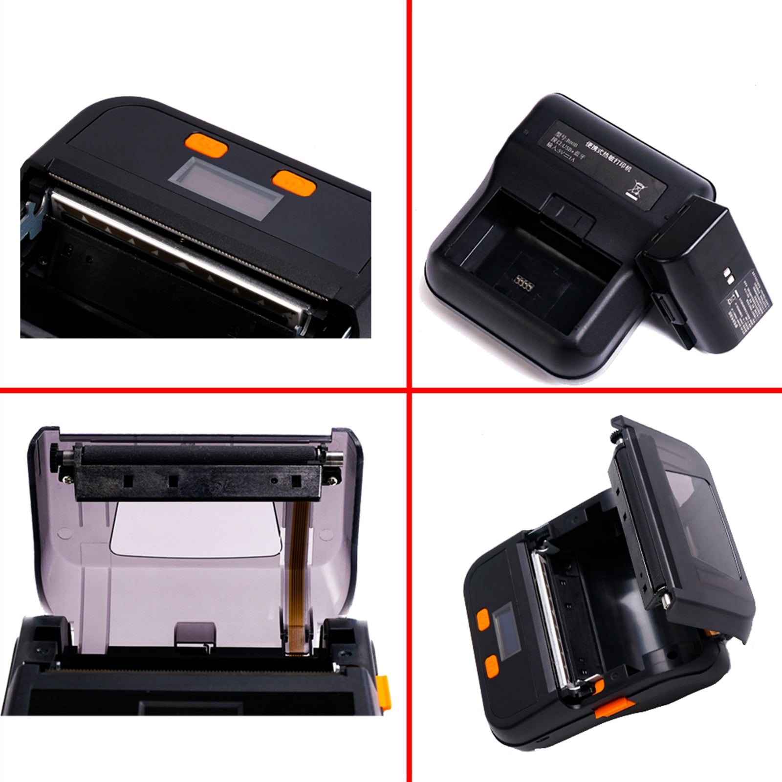 80mm 2in1 Printers Label & Receipt Command Portable Wireless Connected With Phone and Computer Mini Thermal Printer Paper Label ,Fast Printing